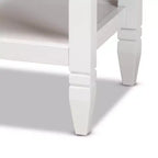 Comodino Naomi Wood bianco/oro con 1 cassetto
