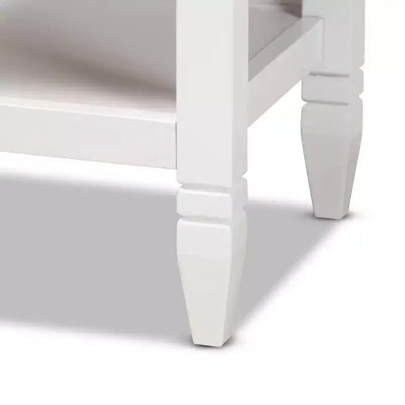 Comodino Naomi Wood bianco/oro con 1 cassetto