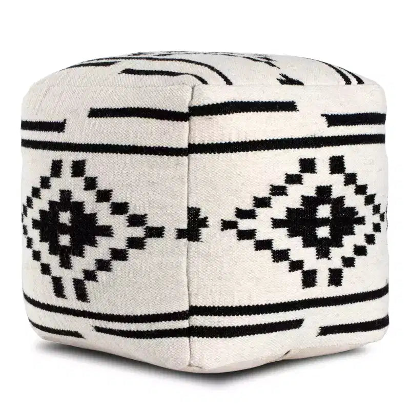 Pouf Noor Nero/Bianco Geometrico