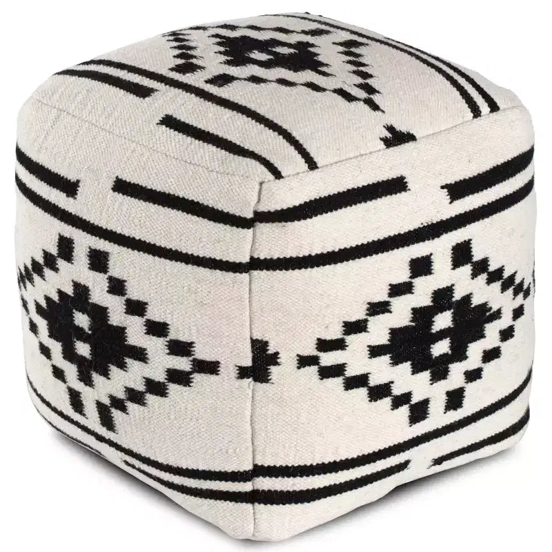 Pouf Noor Nero/Bianco Geometrico
