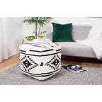Pouf Noor Nero/Bianco Geometrico