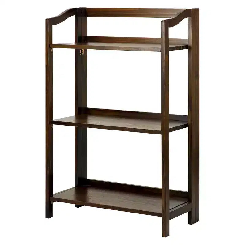 Libreria Pieghevole da Scaffale: Legno Tinto, Ferramenta in Acciaio, Antiribaltamento