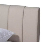 Letto a piattaforma King Brita in noce beige