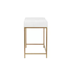 Tavolo consolle contemporaneo in metallo a 2 cassetti Bianco - Olivia & May: Struttura dorata, Mobile contenitore per ingresso, Nessun montaggio richiesto