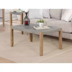 Tavolino da caffè Davenport effetto cemento e legno da 91 cm color ambra chiaro - Alaterre Furniture: Rettangolare rustico con ripiano