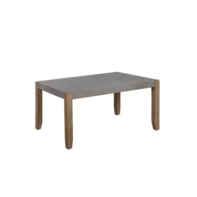 Tavolino da caffè Davenport effetto cemento e legno da 91 cm color ambra chiaro - Alaterre Furniture: Rettangolare rustico con ripiano