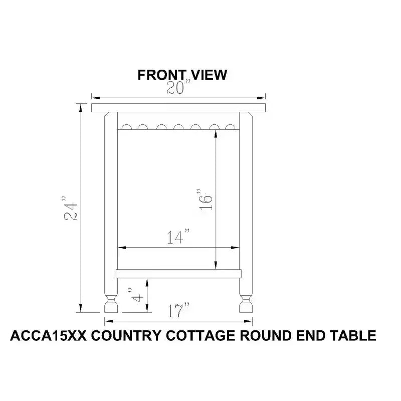 Tavolino rotondo in legno anticato Country Cottage - Alaterre Furniture