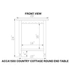 Tavolino rotondo in legno anticato Country Cottage - Alaterre Furniture