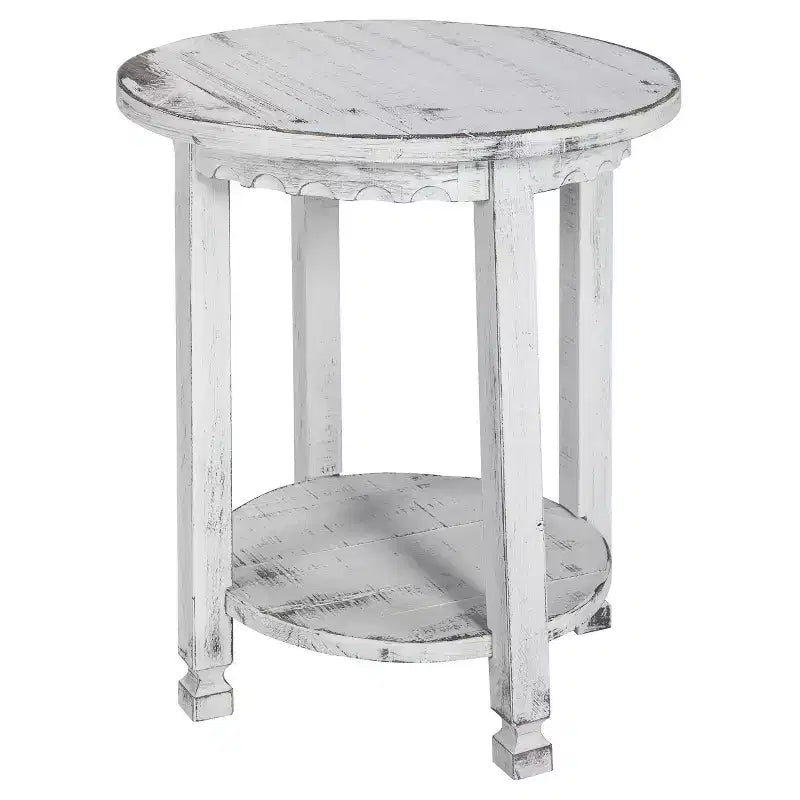 Tavolino rotondo in legno anticato Country Cottage - Alaterre Furniture