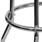 Sgabello da bar cromato con doppio anello