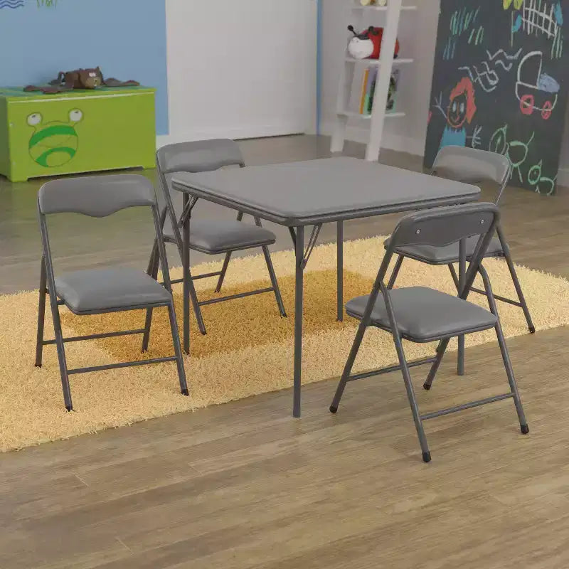 Tavolino e 4 sedie pieghevoli per bambini