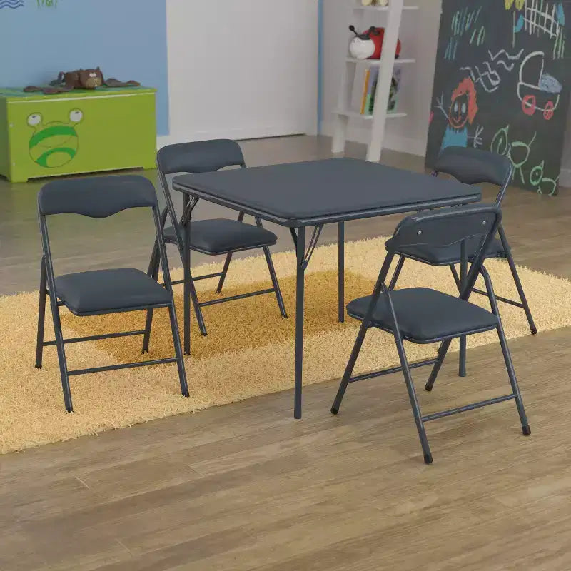 Tavolino e 4 sedie pieghevoli per bambini