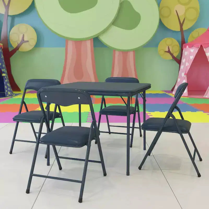 Tavolino e 4 sedie pieghevoli per bambini