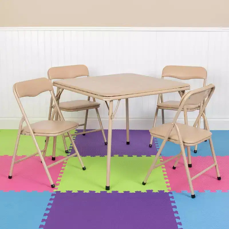 Tavolino e 4 sedie pieghevoli per bambini