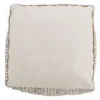 Pouf da pavimento in tela Mudcloth con design astratto, bianco