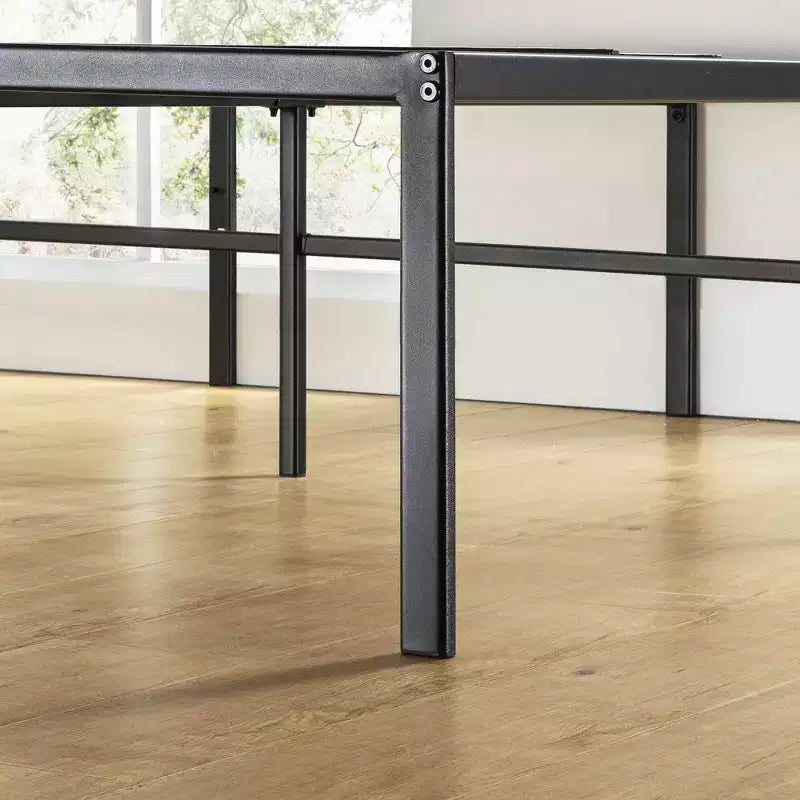 Telaio letto a piattaforma in metallo classico da 18 pollici nero