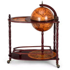 Mappamondo Bar in Legno 86 cm H Ripiano Porta Bottiglie Liquore Stile Italiano XVI Secolo