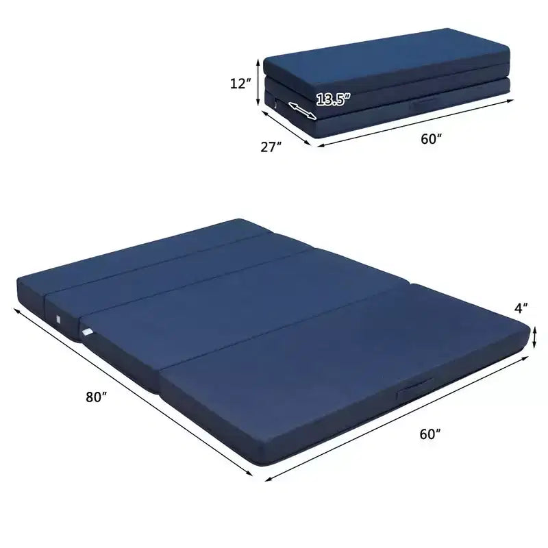 Materasso pieghevole in schiuma Queen Size 10 cm, divano letto per ospiti, futon