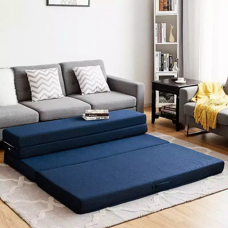 Materasso pieghevole in schiuma Queen Size 10 cm, divano letto per ospiti, futon