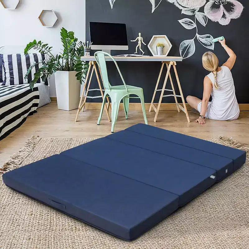 Materasso pieghevole in schiuma Queen Size 10 cm, divano letto per ospiti, futon