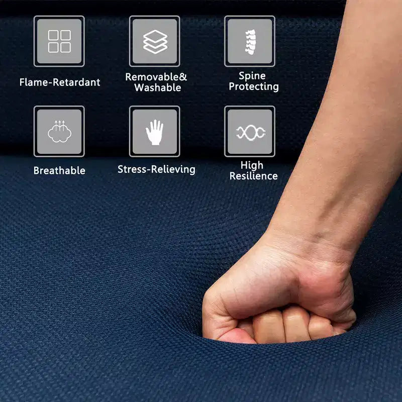 Materasso pieghevole in schiuma Queen Size 10 cm, divano letto per ospiti, futon