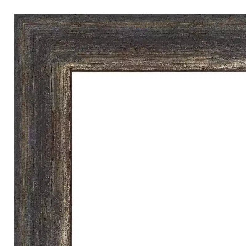 Specchio da parete rustico Bark, stretto, piccolo, con bordo smussato per il bagno